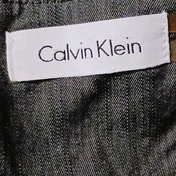 Calvin Klein Charcoal Grey Cotton Sheath Dress in Charcoal Grey Size 6‎ - Picture 8 of 14